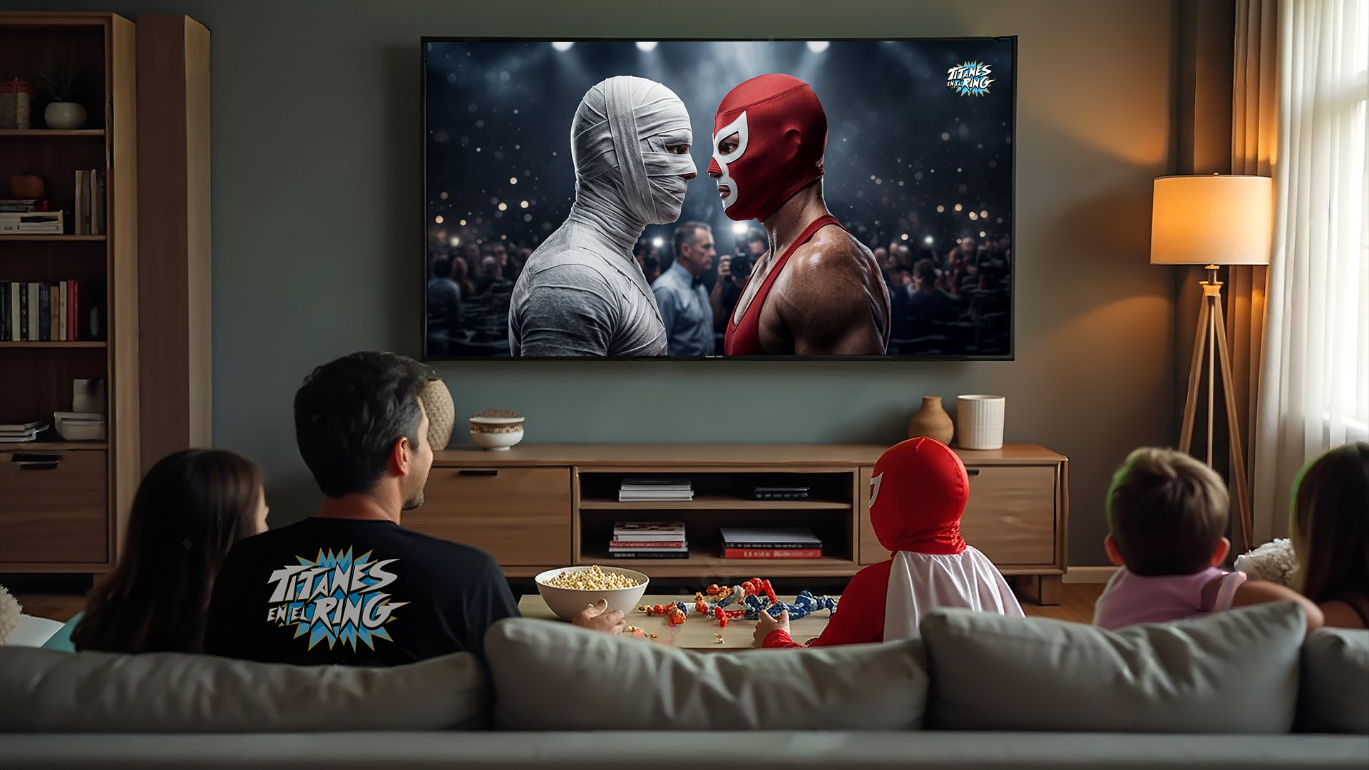 Familia viendo Titanes en el Ring